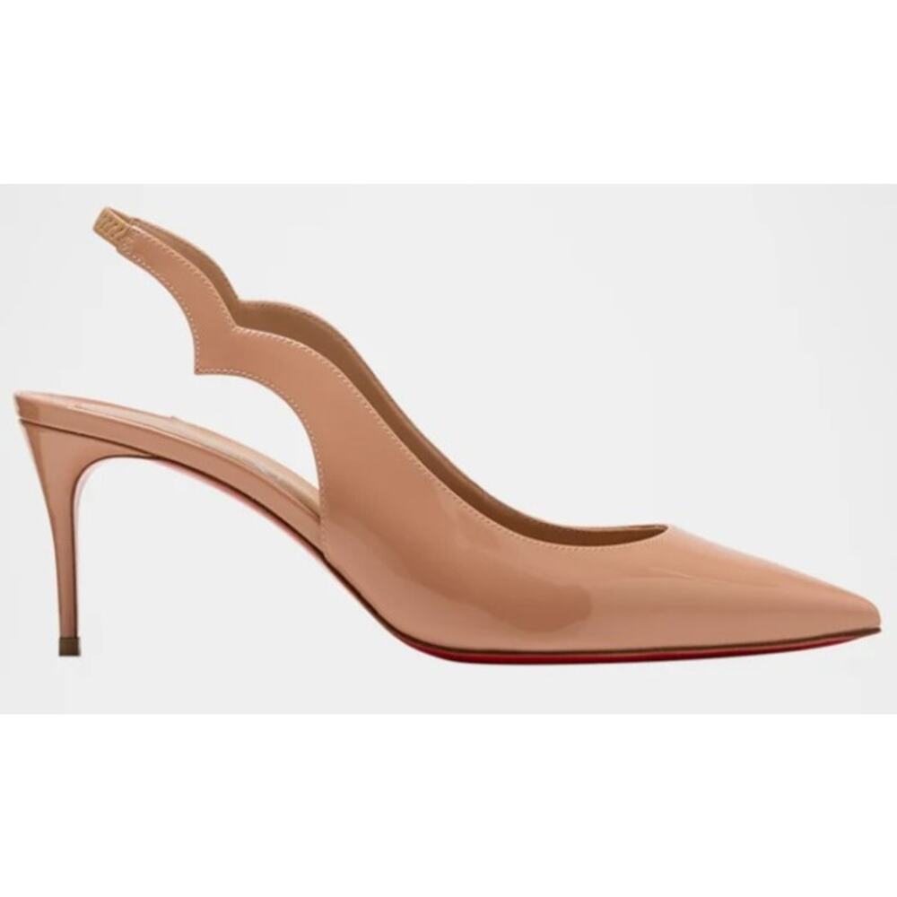 Christian Louboutin Hot Chick Sling Heel Patent Leather Blush Size 38.5 / US 8.5 - Picture 4 of 11